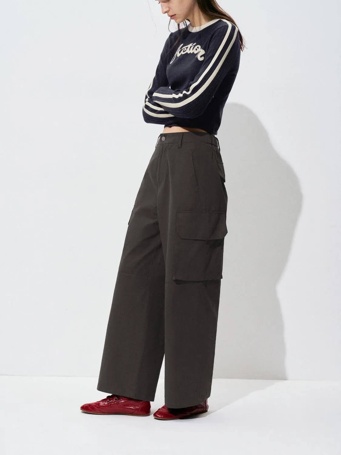 Flap Pockets Wide Leg Pants sold by Urban Revivo product image thumbnail 3