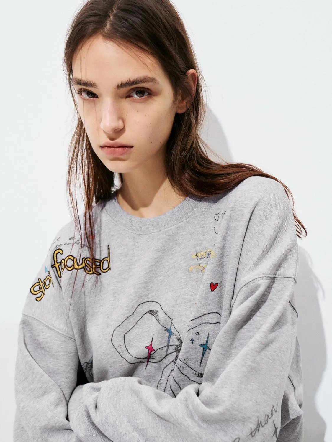Printed Loose Sweatshirts sold by Urban Revivo product image thumbnail 3