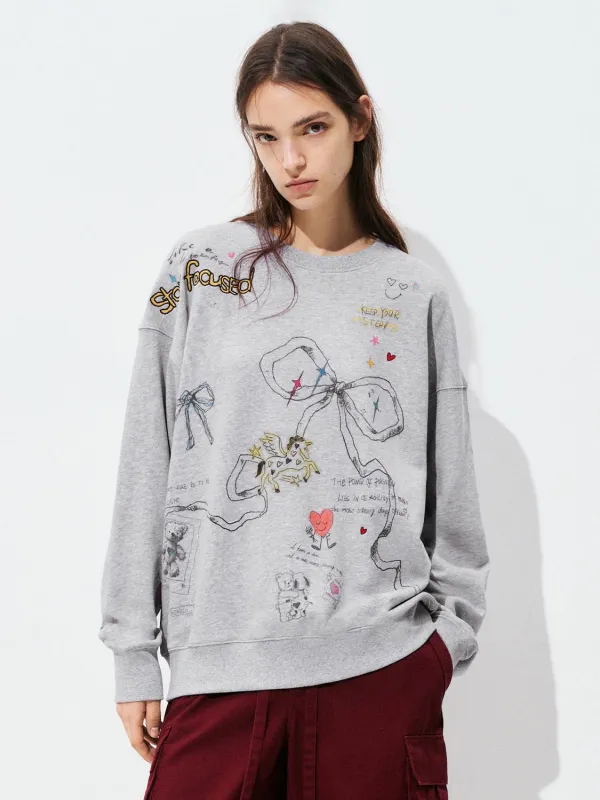 Printed Loose Sweatshirts sold by Urban Revivo
