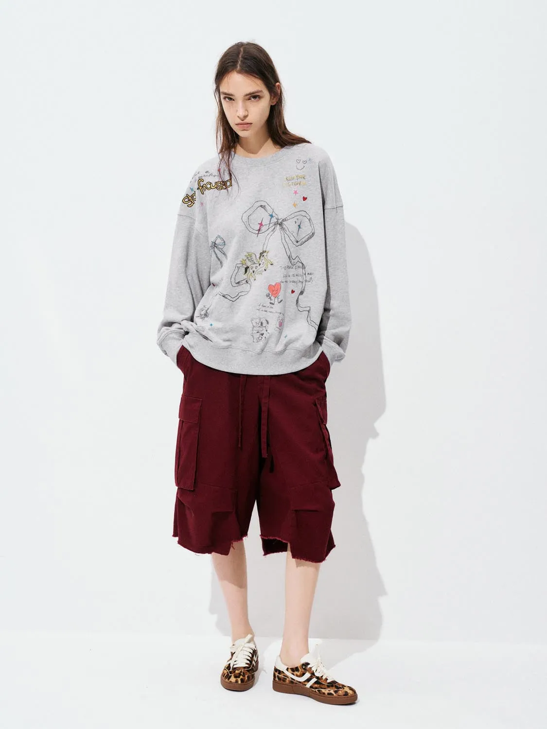 Printed Loose Sweatshirts sold by Urban Revivo product image thumbnail 4
