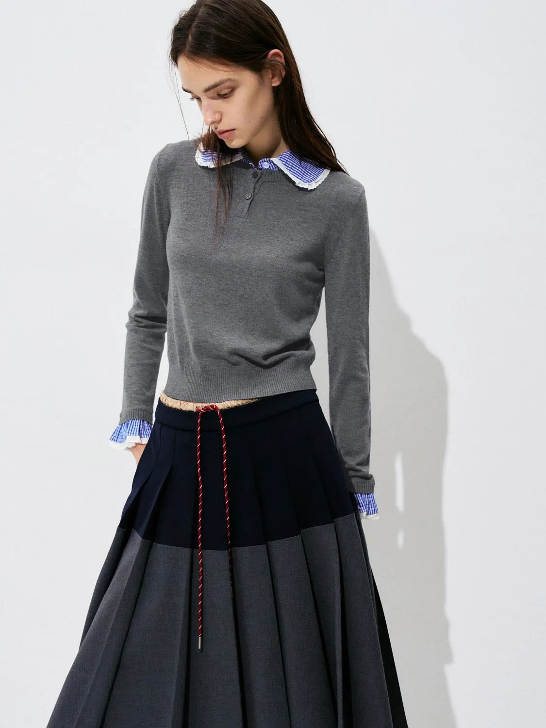 2 In 1 Long Sleeve Knitted T-Shirts sold by Urban Revivo product image thumbnail 2