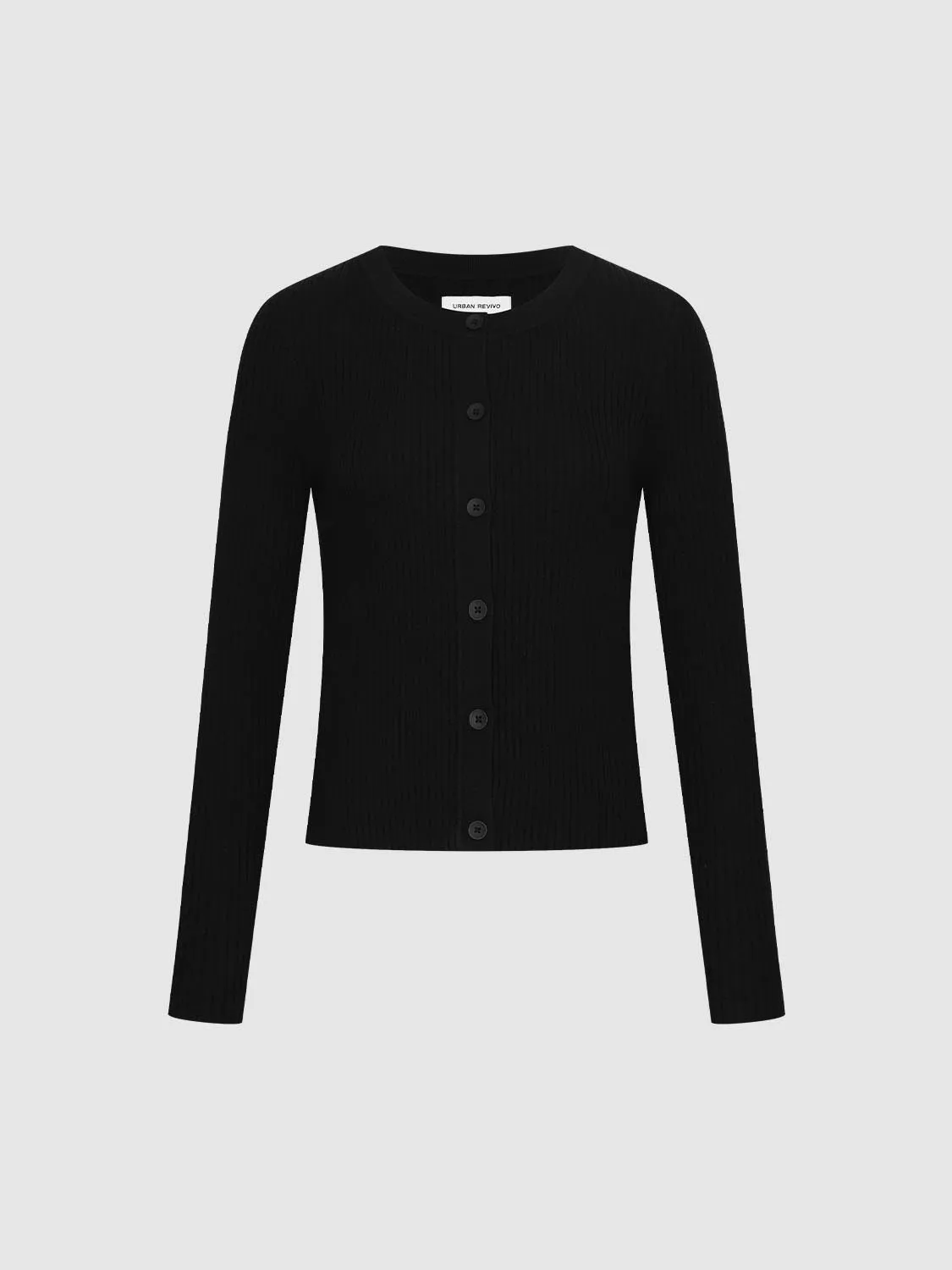 Crew Neck Button Up Knitted Cardigan sold by Urban Revivo