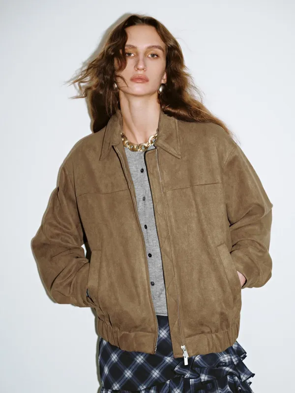 Suede Zip Up Front Jackets sold by Urban Revivo