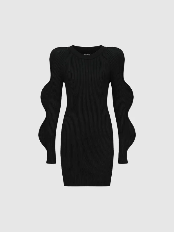 Wave Sleeve Knitted Midi Dresses sold by Urban Revivo