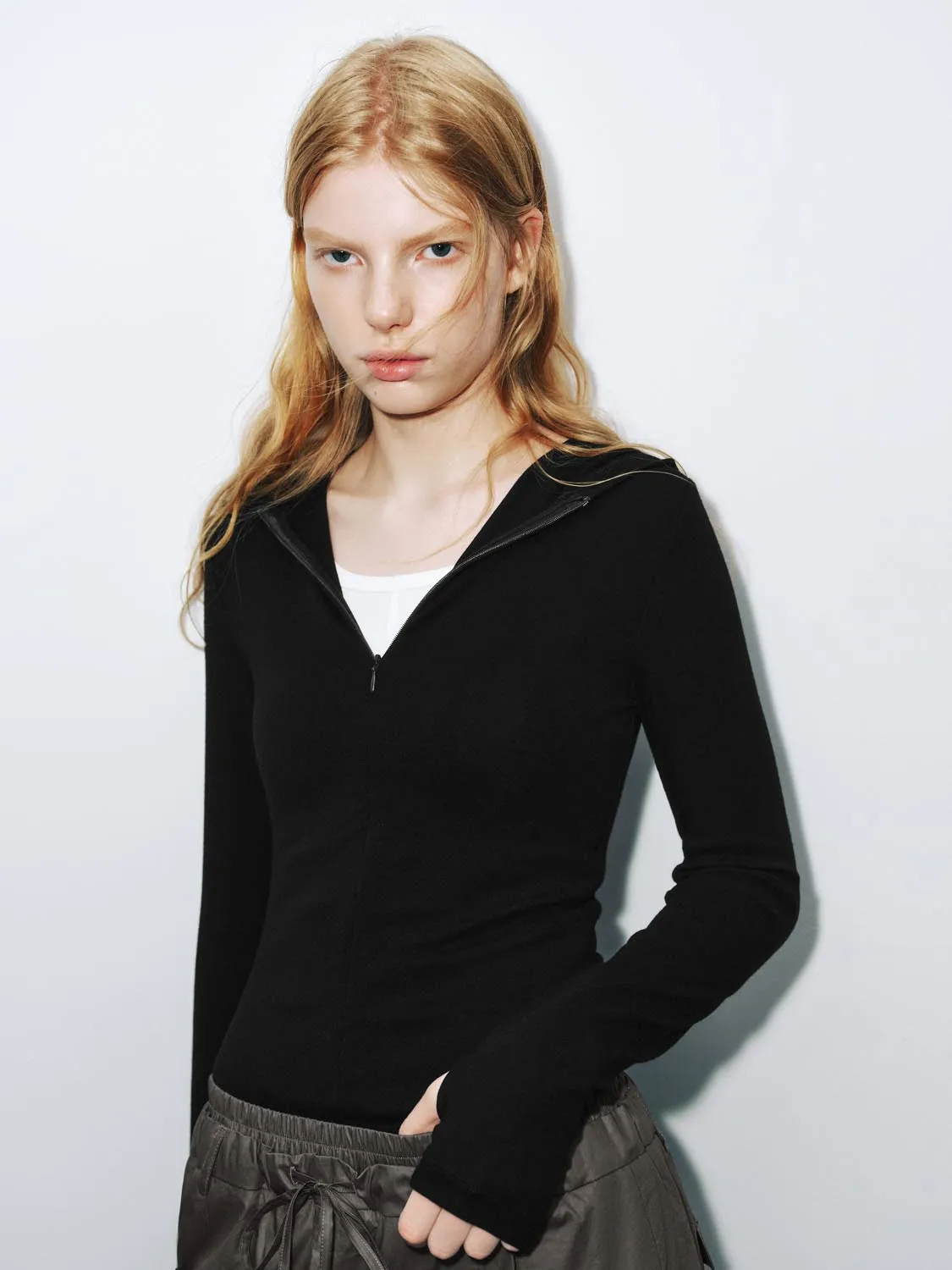 Half Zip Hooded T-Shirts sold by Urban Revivo product image thumbnail 2