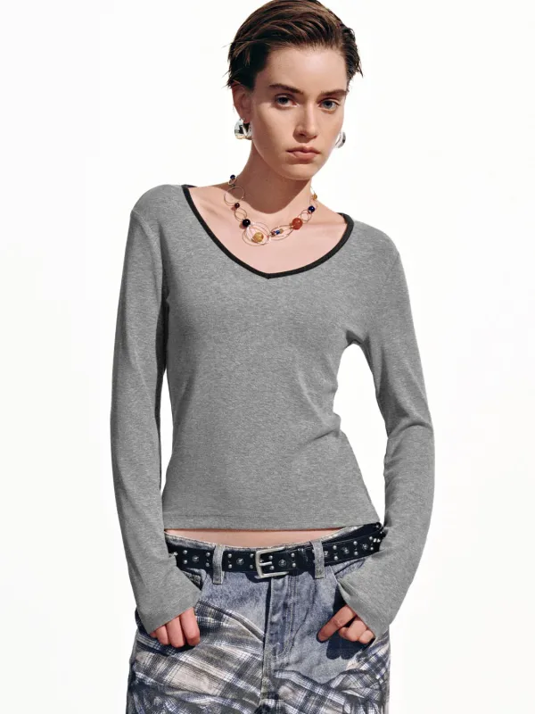 Contrast Long Sleeve T-Shirts sold by Urban Revivo