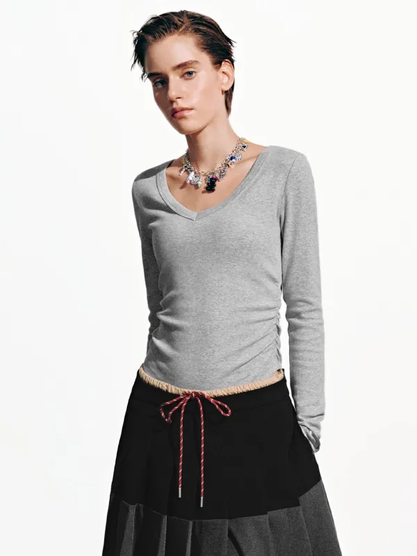 Cinch Waist Long Sleeve T-Shirts sold by Urban Revivo