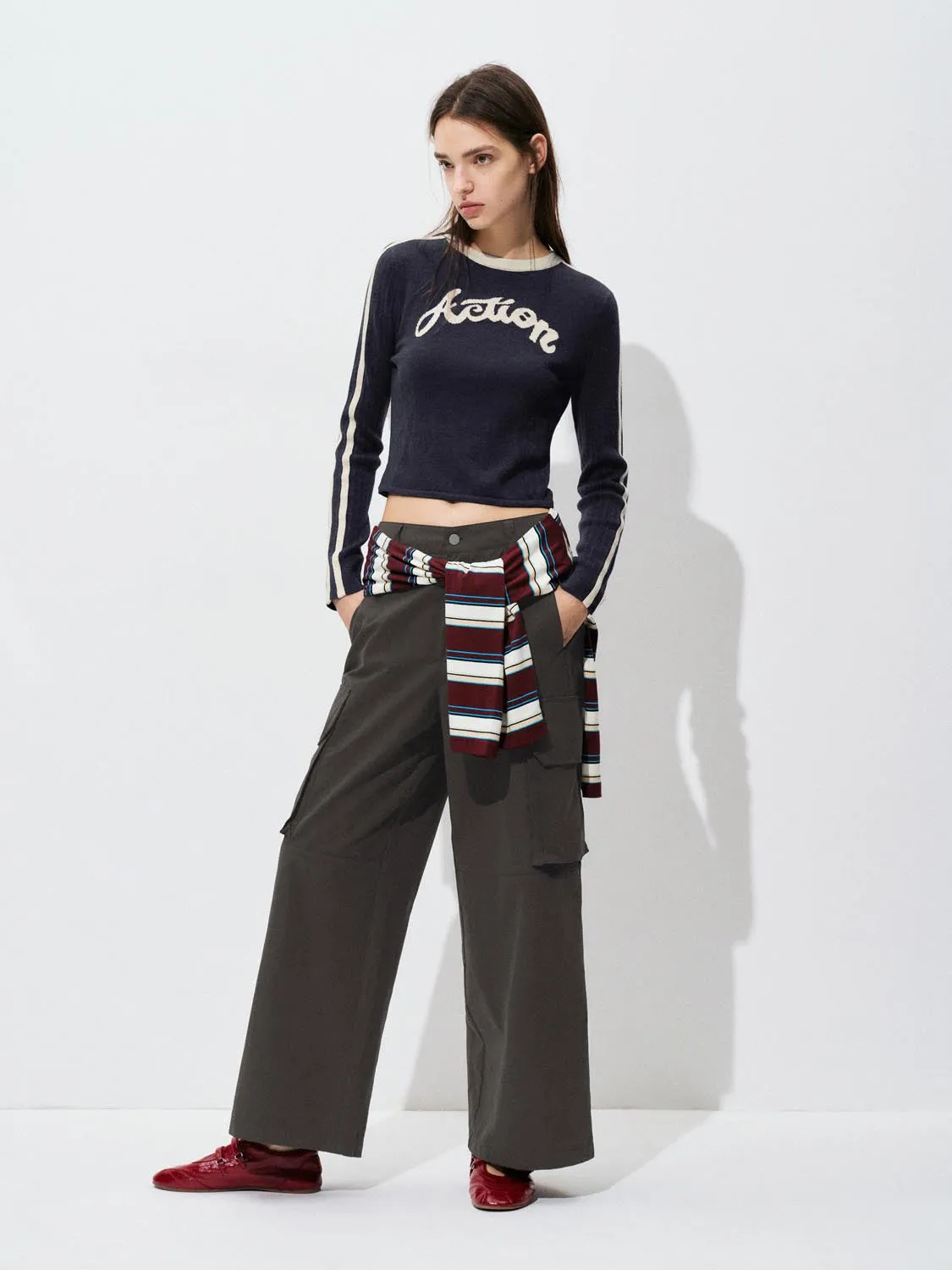 Contrast Long Sleeve Knitted T-Shirts sold by Urban Revivo product image thumbnail 4