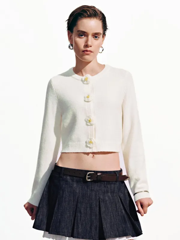 Floral Button Knitted Cardigans sold by Urban Revivo