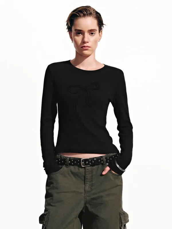 Flare Sleeve Bow Print T-Shirts sold by Urban Revivo