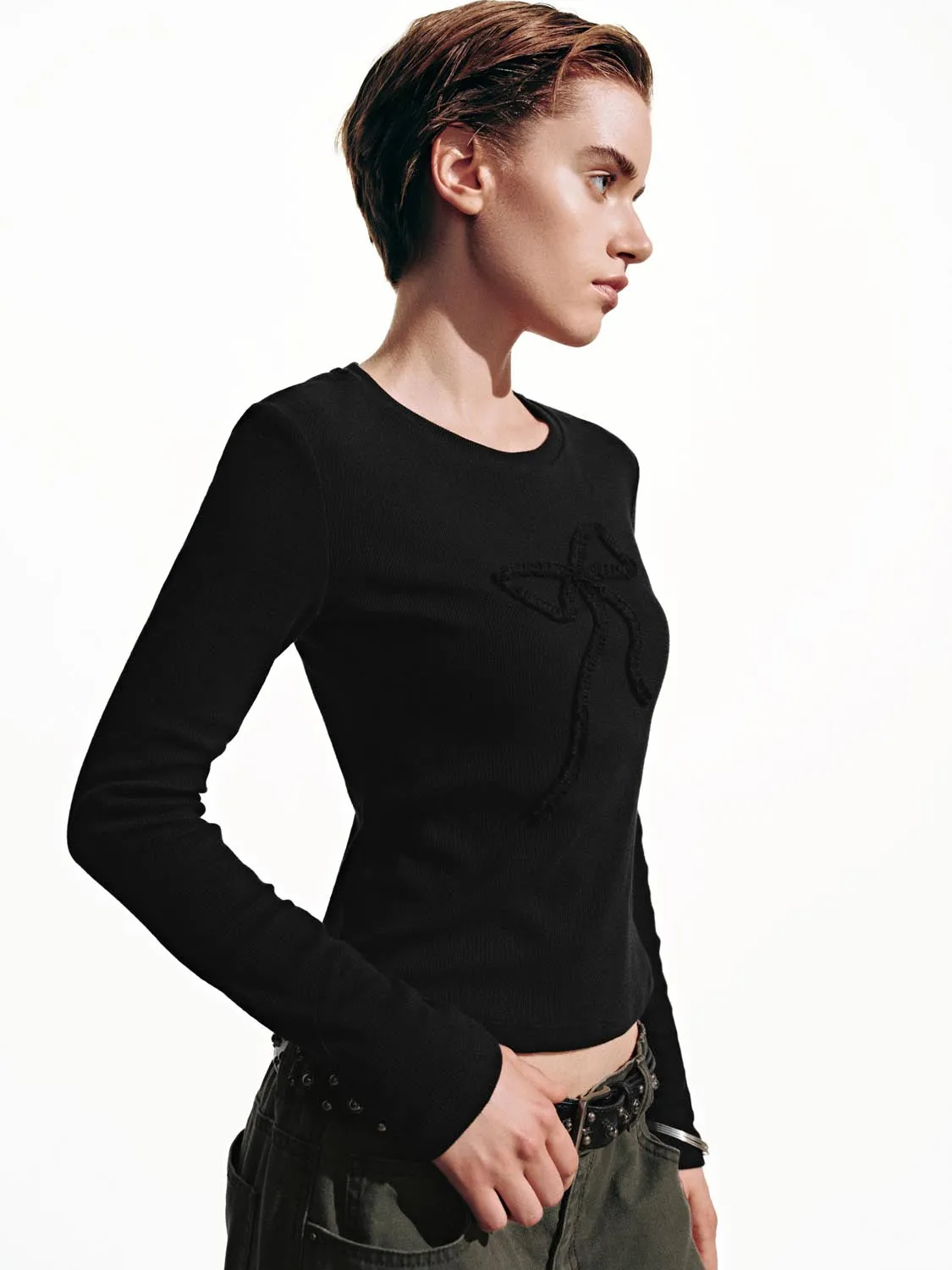 Flare Sleeve Bow Print T-Shirts sold by Urban Revivo product image thumbnail 2