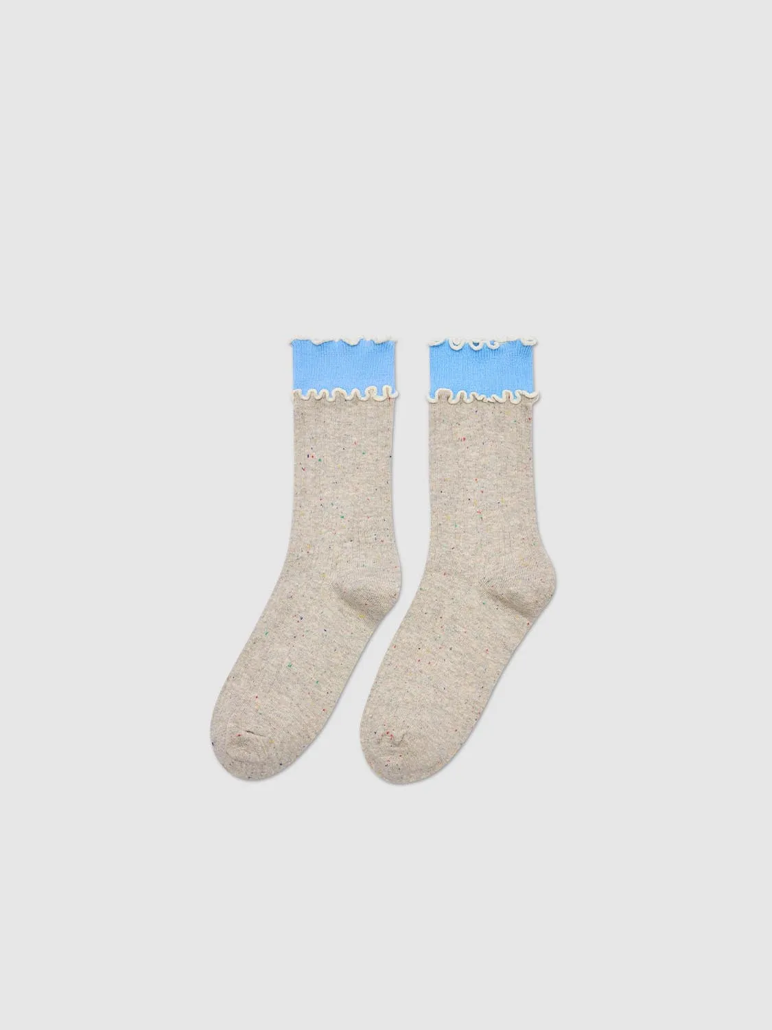 Frill Top Dot Ribbed Socks sold by Urban Revivo