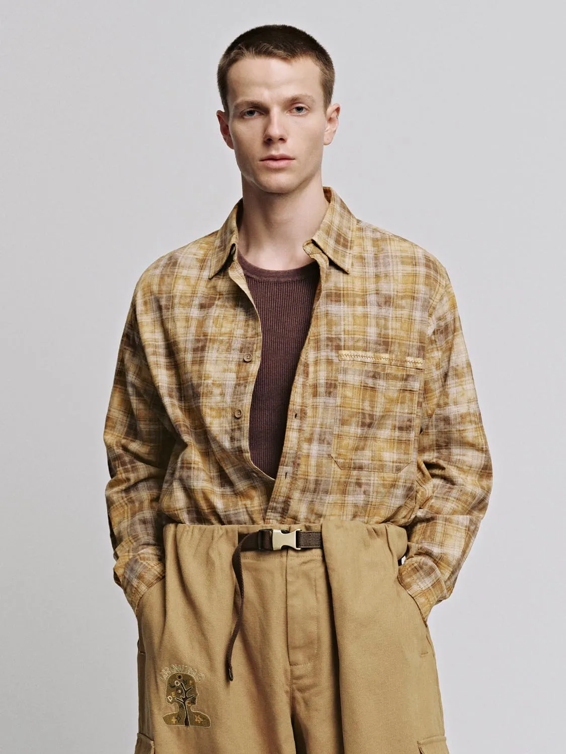 Check Balloon Sleeve Shirts sold by Urban Revivo