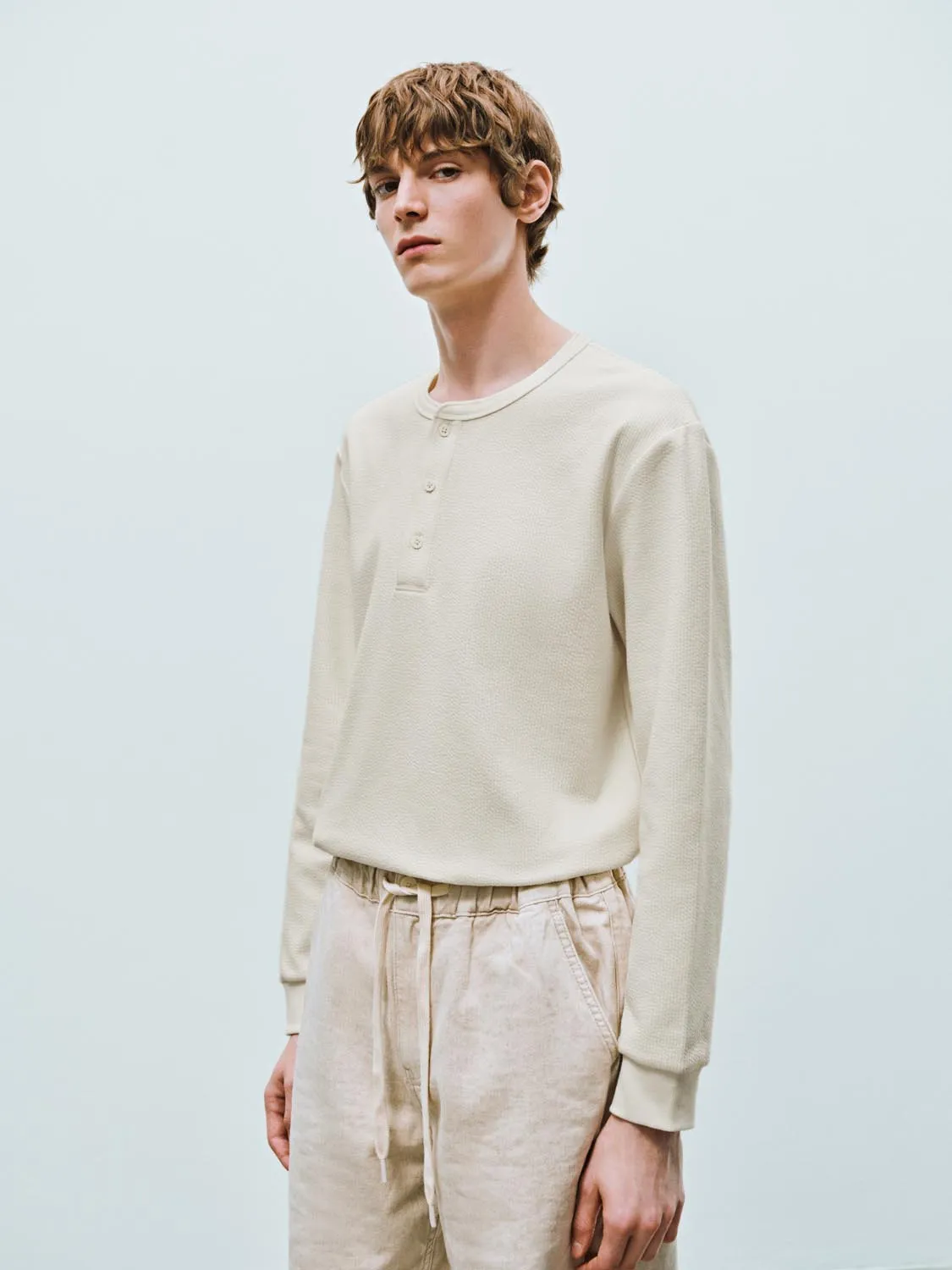Henley Neck Long Sleeve T-Shirts sold by Urban Revivo product image thumbnail 2