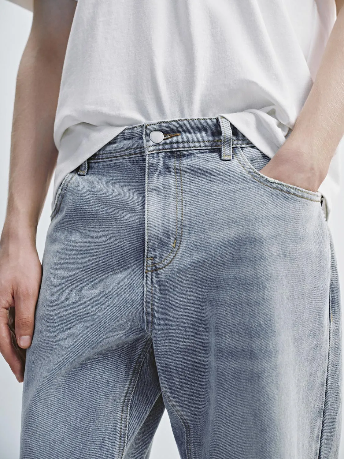 Cuffed Straight Leg Jeans sold by Urban Revivo product image thumbnail 5