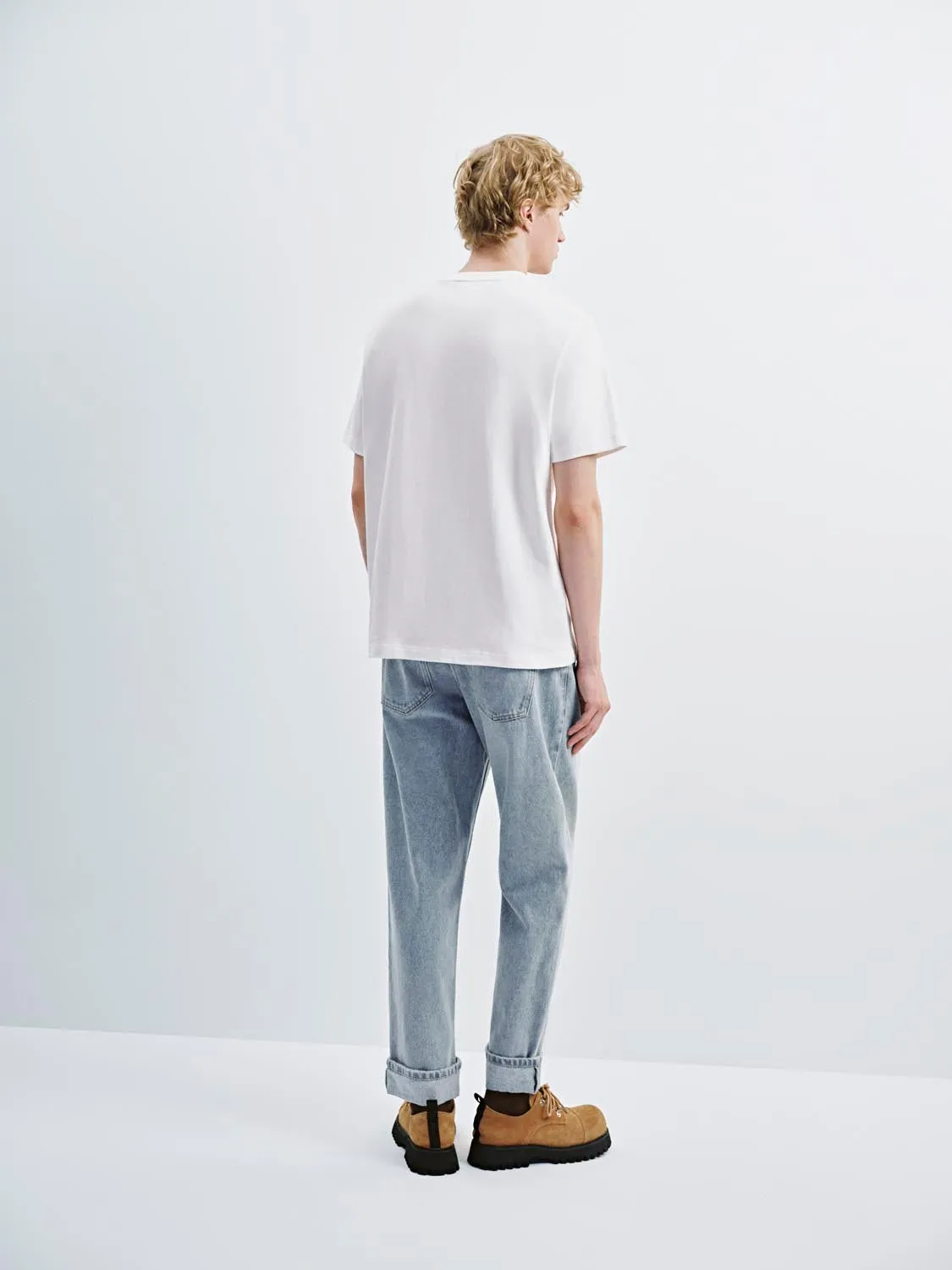 Cuffed Straight Leg Jeans sold by Urban Revivo product image thumbnail 4