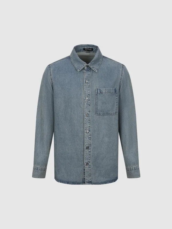 Patch Pocket Denim Shirts sold by Urban Revivo