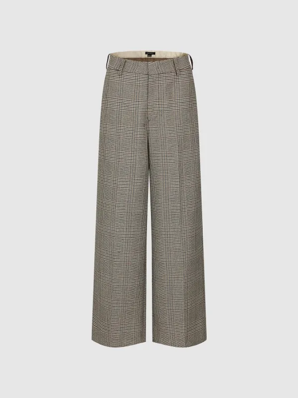 Check Wide Leg Pants sold by Urban Revivo