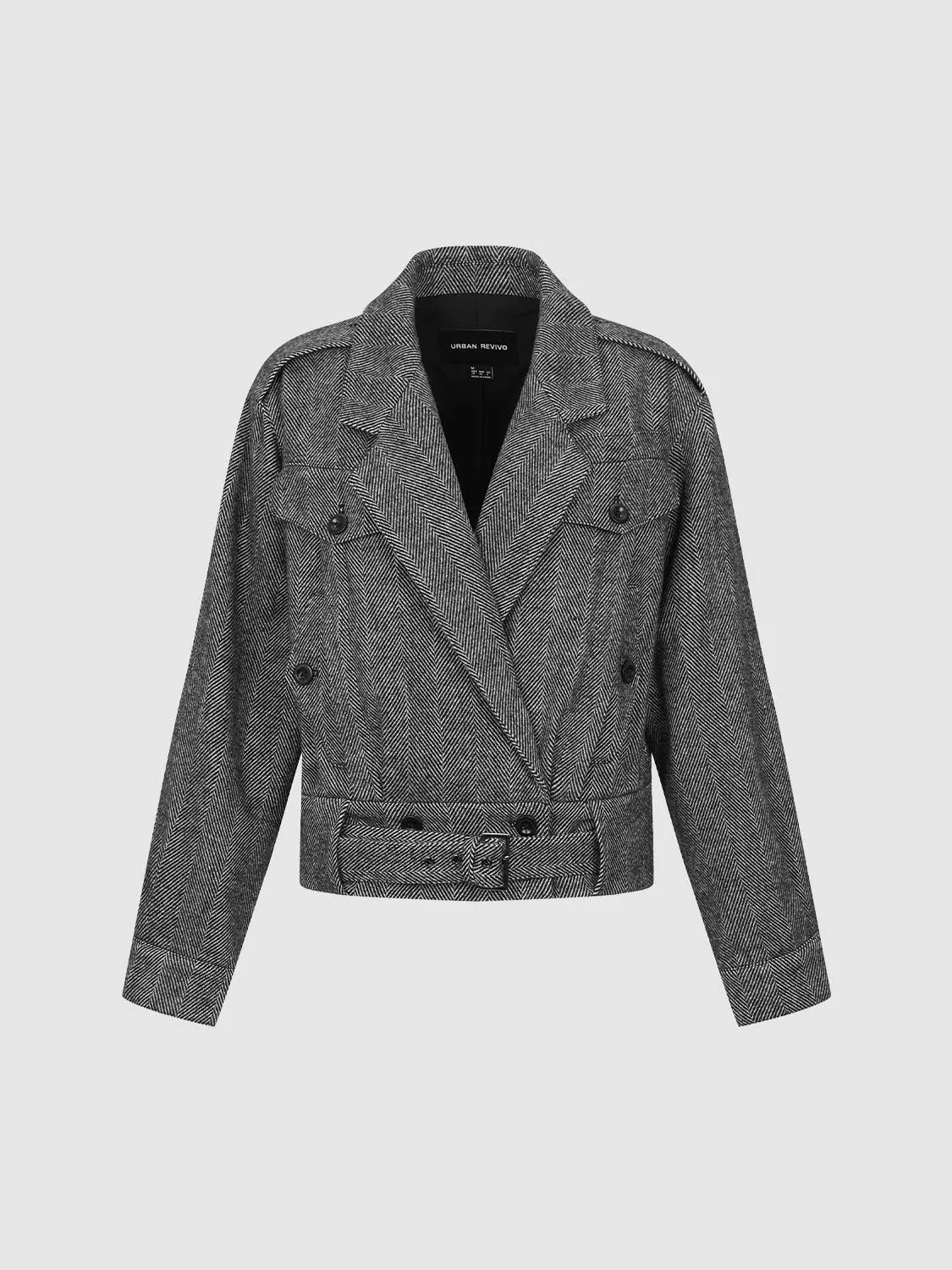 Wrap Front Notch Collar Jackets sold by Urban Revivo