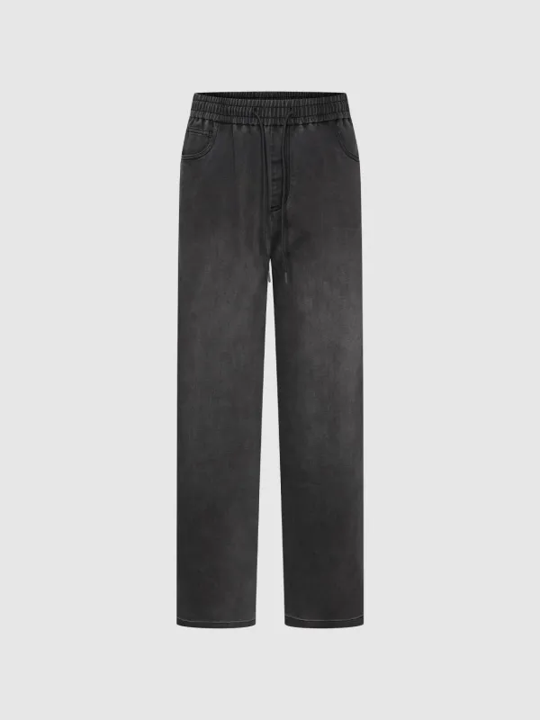 Tie Front Pull On Wide Leg Jeans sold by Urban Revivo