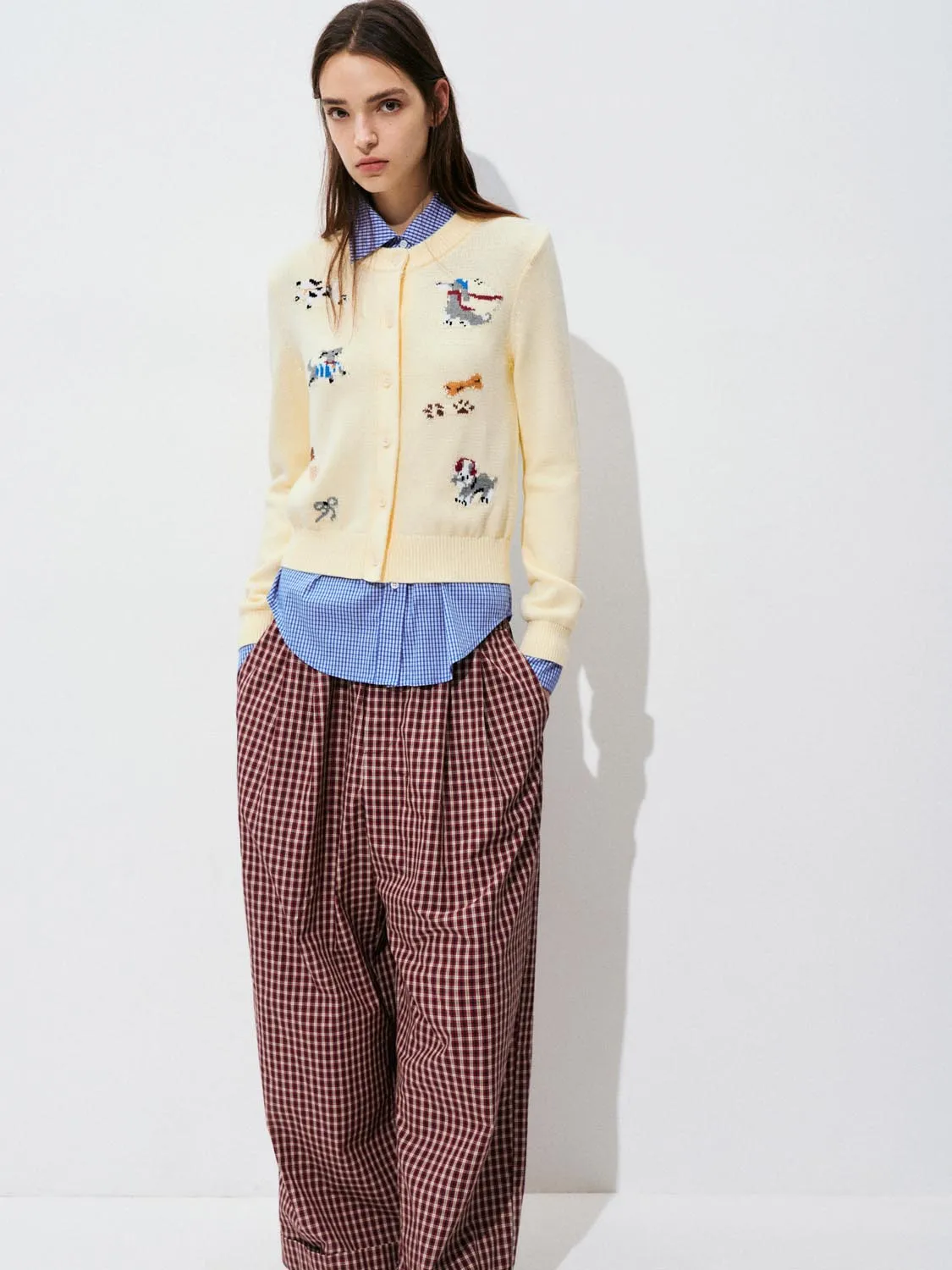 Printed Crew Neck Knitted Cardigans sold by Urban Revivo product image thumbnail 2