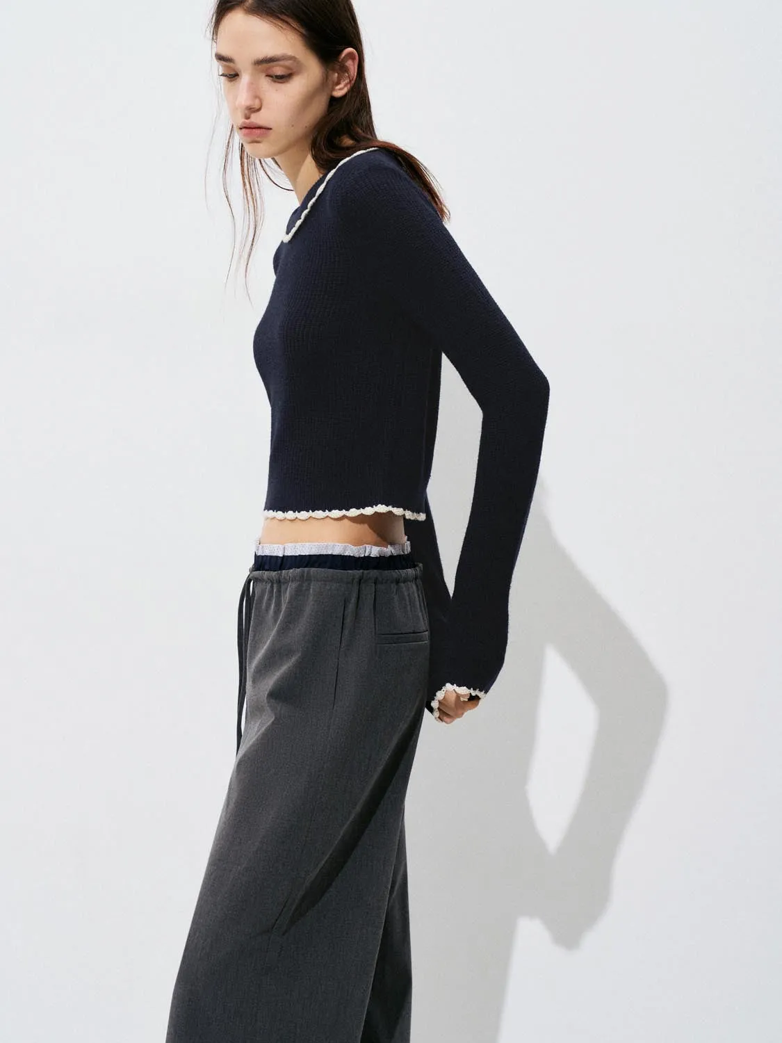 Scallop Hem Knitted T-Shirts sold by Urban Revivo product image thumbnail 2