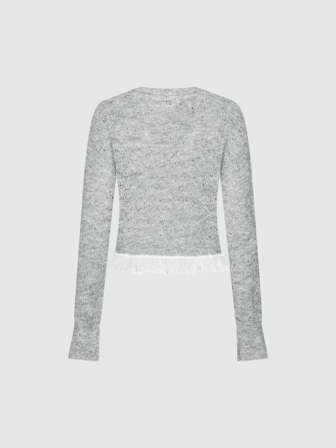 Lace Hem V-Neck Knitted Cardigans sold by Urban Revivo product image thumbnail 2