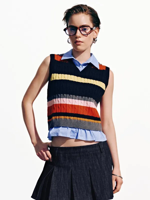 2 In 1 Sleeveless Knitted T-Shirts sold by Urban Revivo
