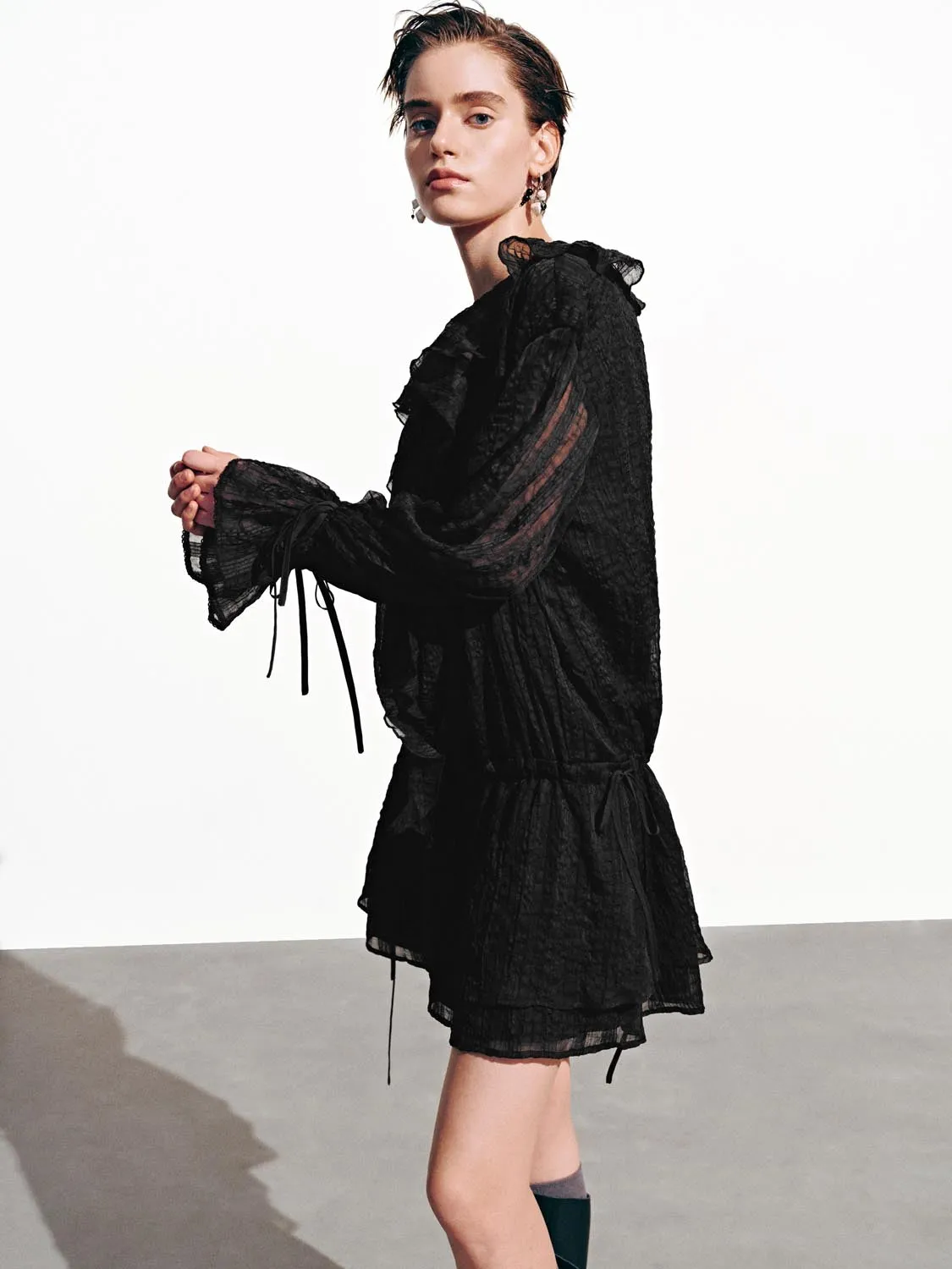 Ruffle A-Line Mini Dresses sold by Urban Revivo product image thumbnail 2