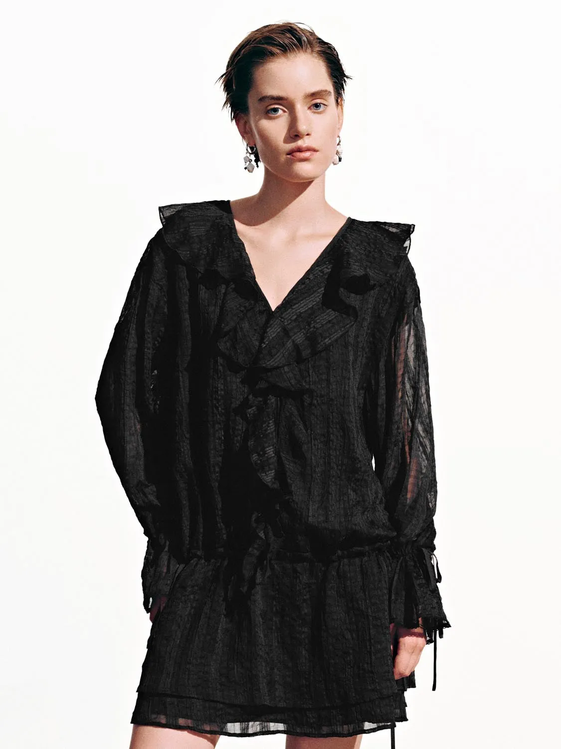 Ruffle A-Line Mini Dresses sold by Urban Revivo