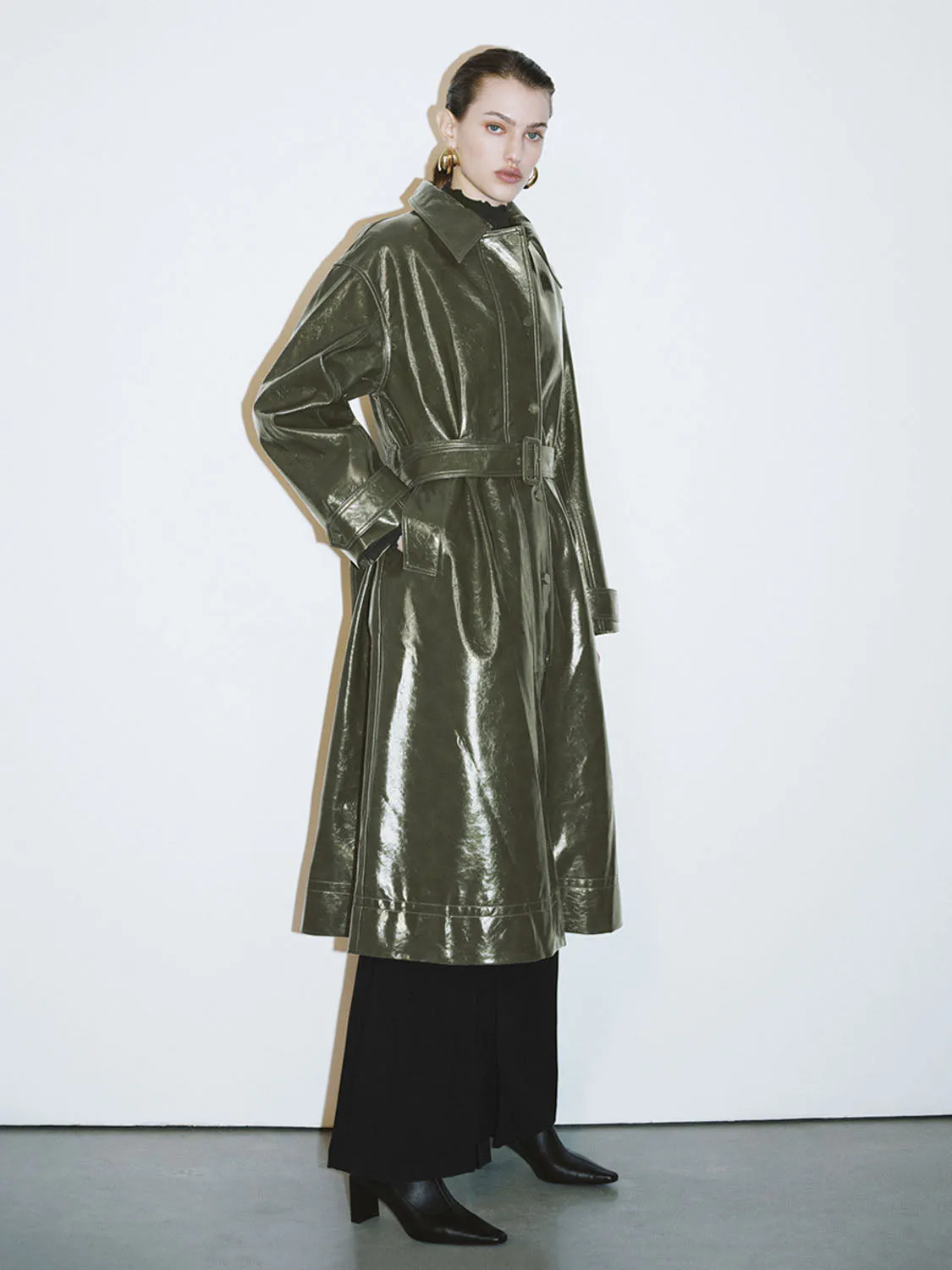 Vegan Leather Maxi Coats sold by Urban Revivo product image thumbnail 4