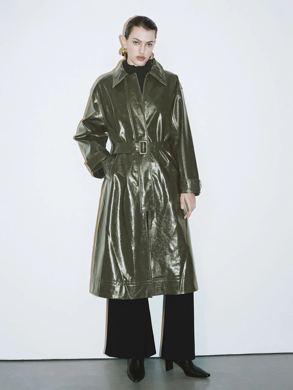 Vegan Leather Maxi Coats sold by Urban Revivo