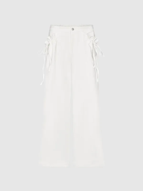 String Décor Asymmetric Wide Leg Pants sold by Urban Revivo