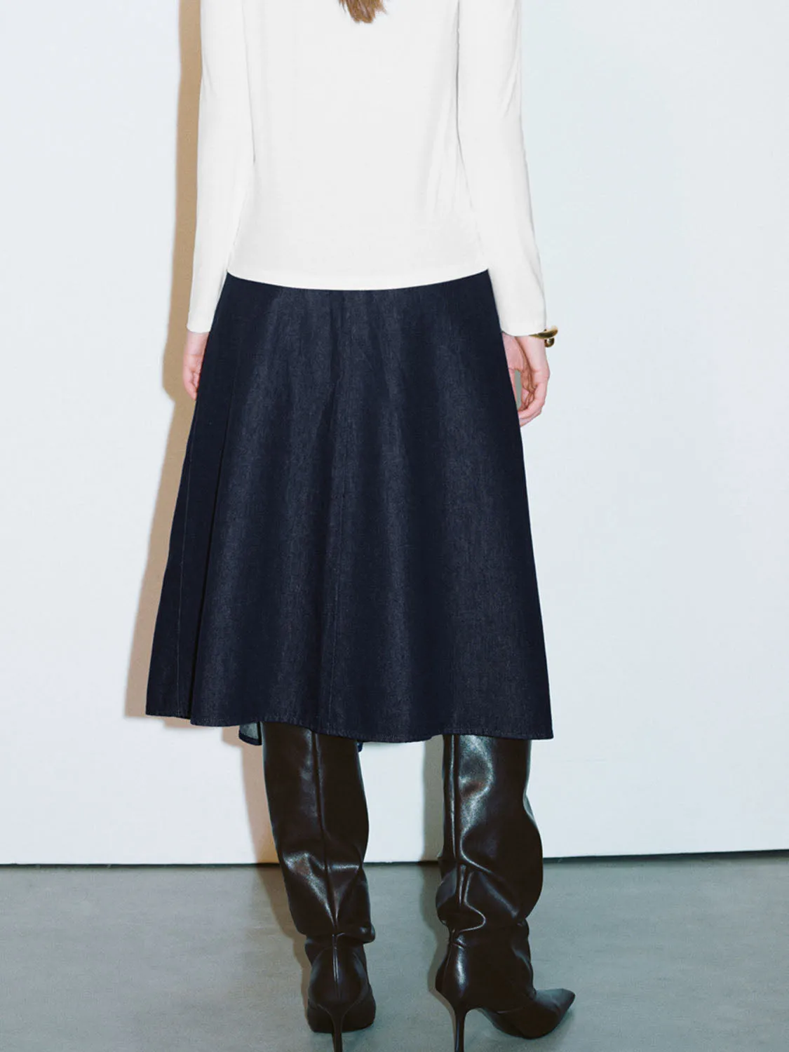 Maxi Denim Pleated Skirts sold by Urban Revivo product image thumbnail 3