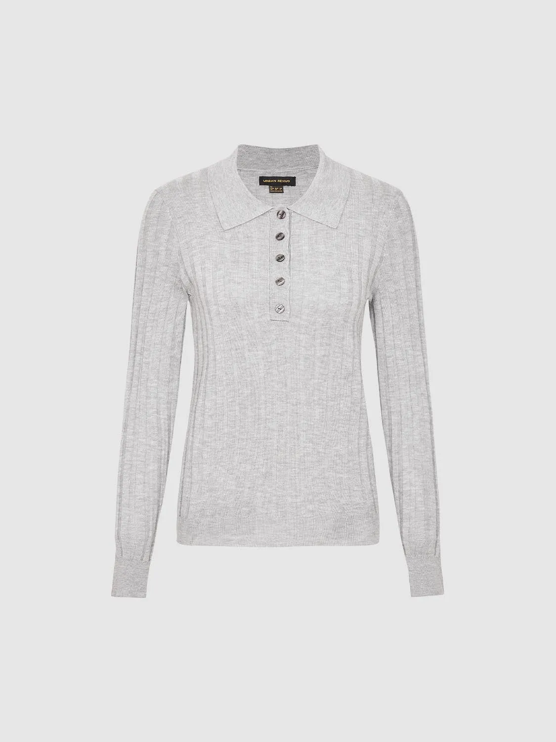 Ribbed Henley Neck Knitted T-Shirts sold by Urban Revivo product image thumbnail 4