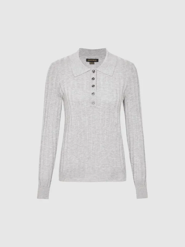 Ribbed Henley Neck Knitted T-Shirts sold by Urban Revivo