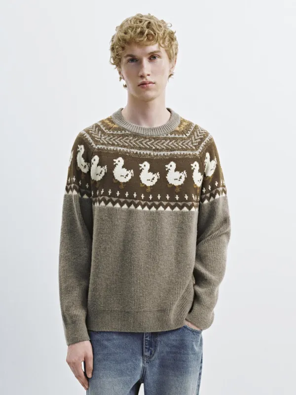 Graphic Long Sleeve Knitted T-Shirts sold by Urban Revivo