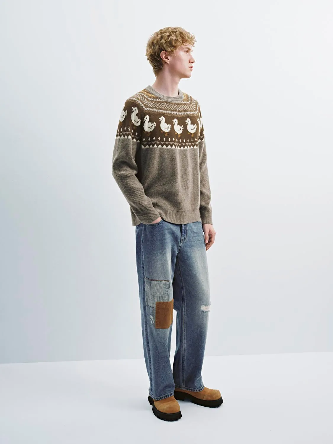 Graphic Long Sleeve Knitted T-Shirts sold by Urban Revivo product image thumbnail 5