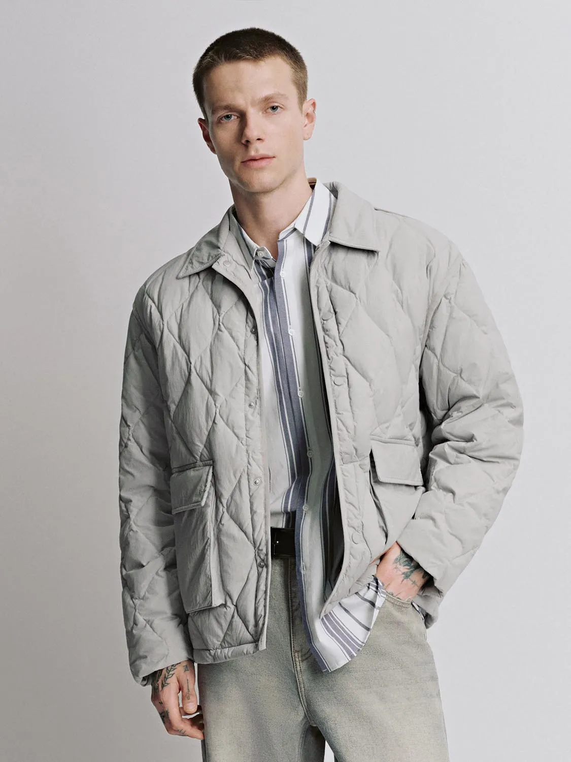 Flap Pocket Puffer Padded Jackets sold by Urban Revivo