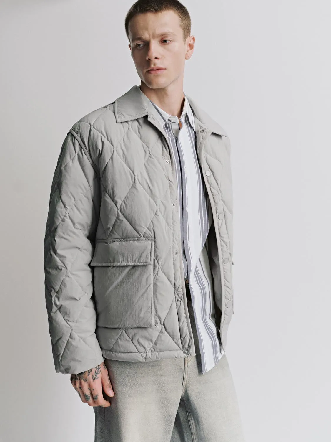 Flap Pocket Puffer Padded Jackets sold by Urban Revivo product image thumbnail 2