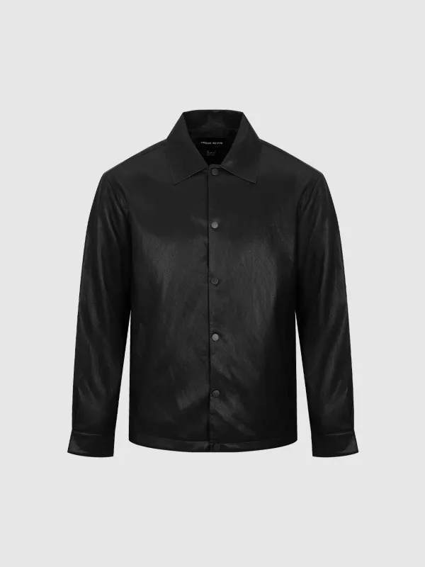 Faux Leather Button Up Jackets sold by Urban Revivo