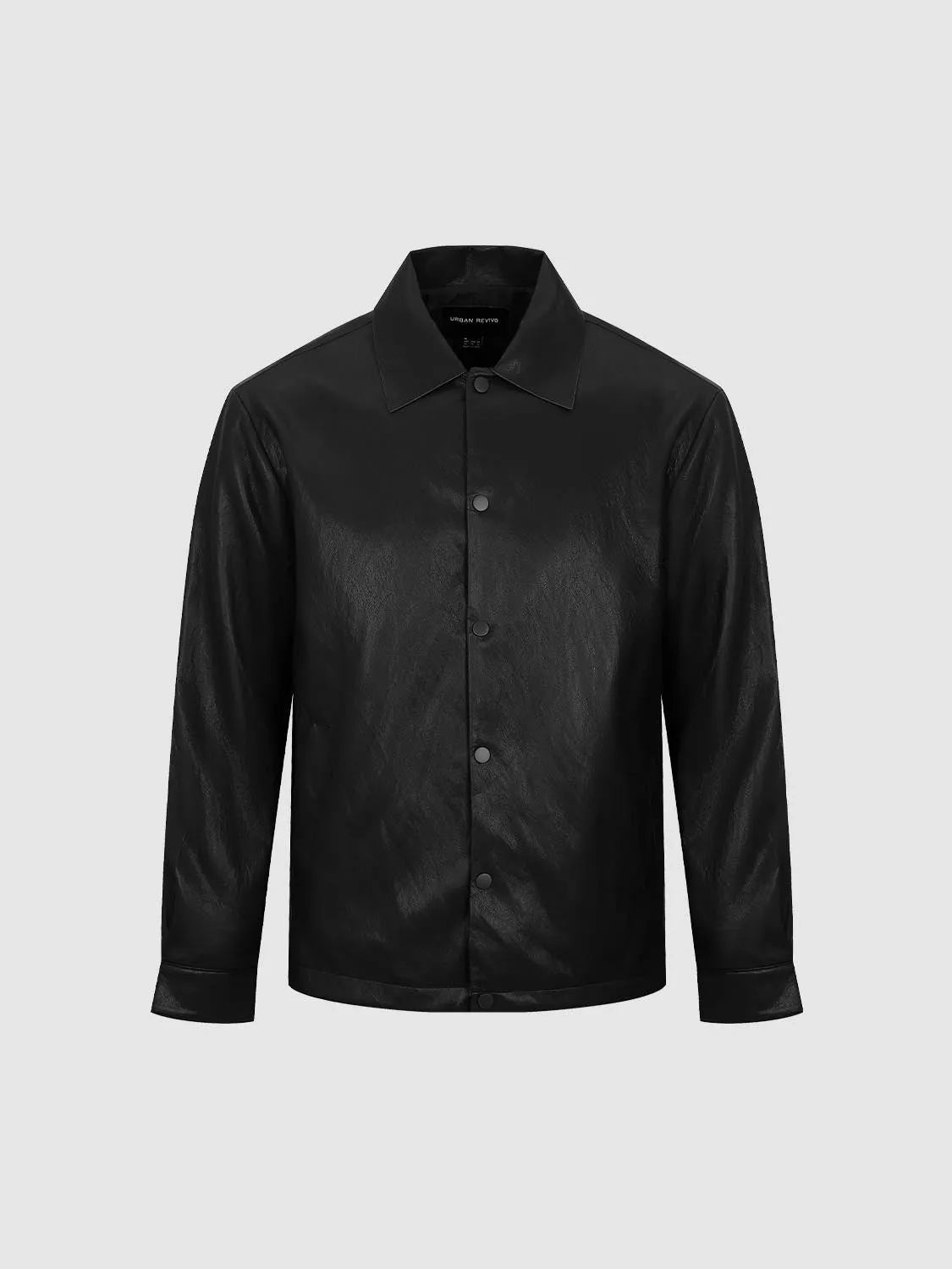 Faux Leather Button Up Jackets sold by Urban Revivo