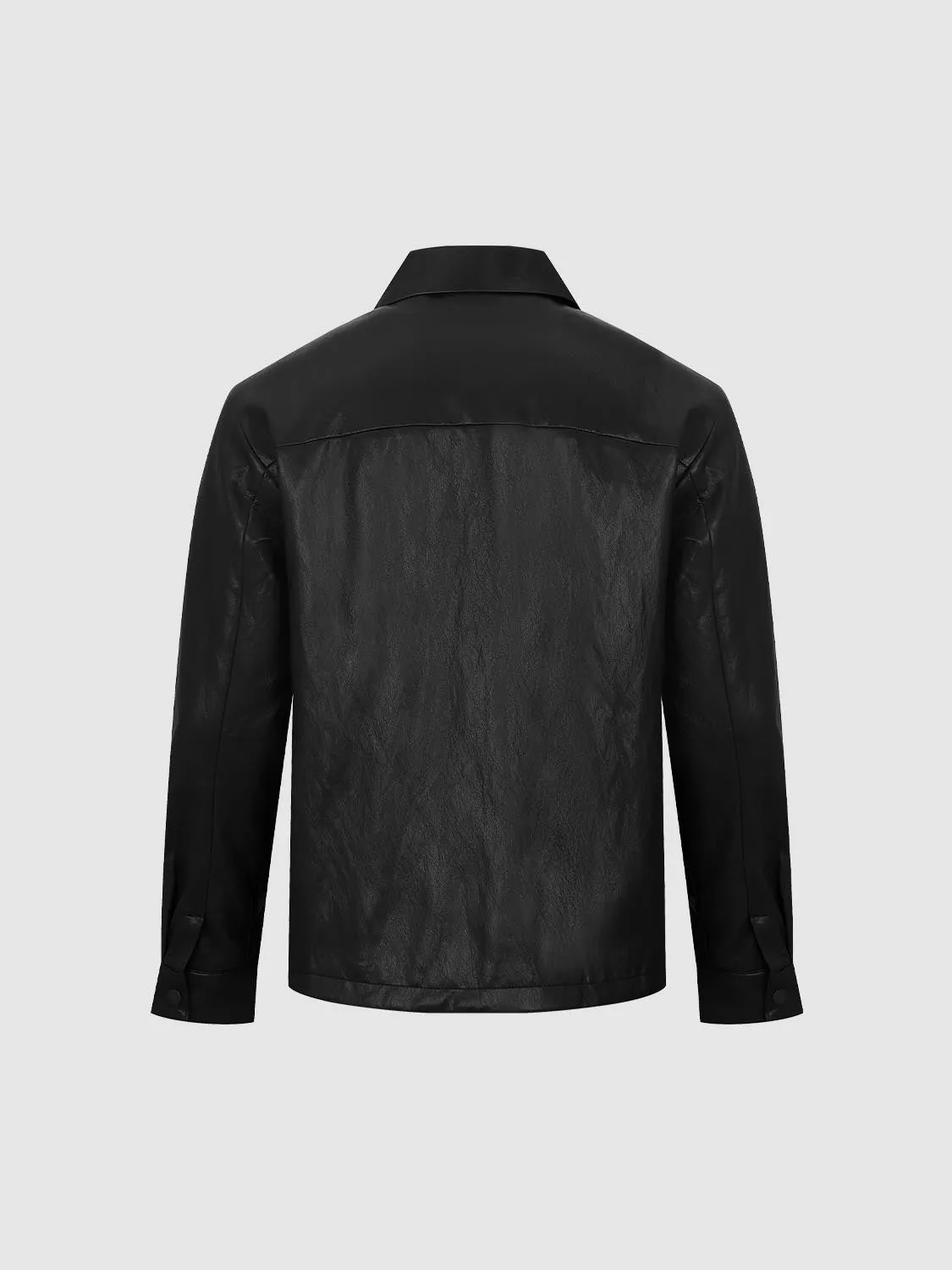 Faux Leather Button Up Jackets sold by Urban Revivo product image thumbnail 2