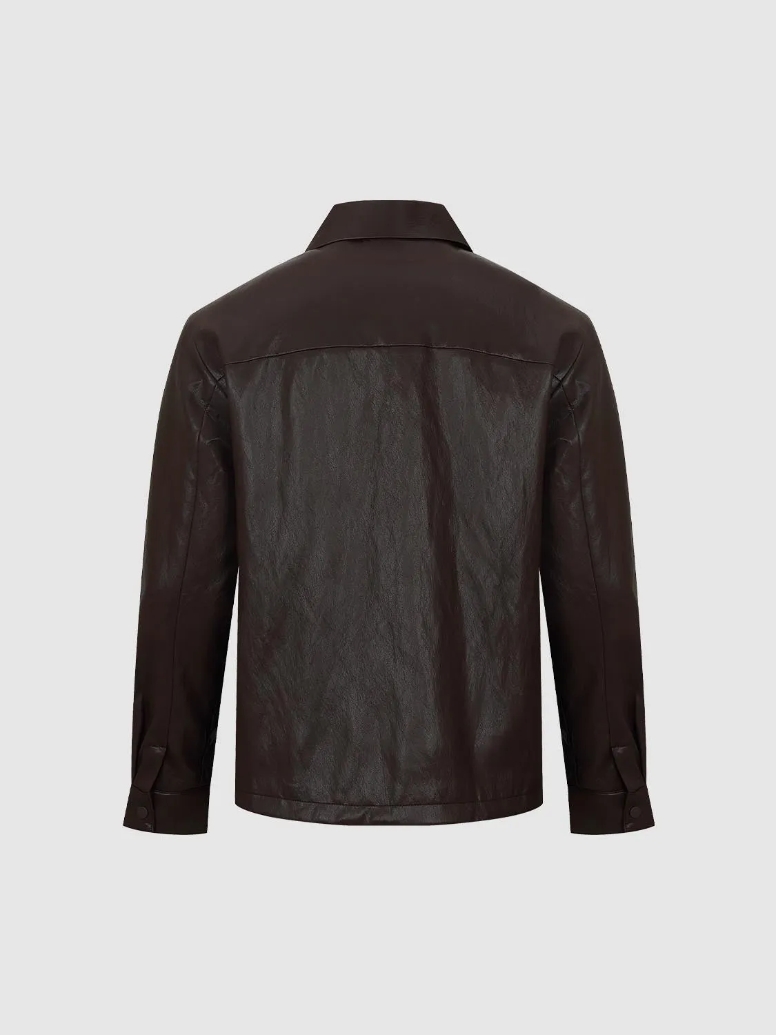 Faux Leather Button Up Jackets sold by Urban Revivo product image thumbnail 5