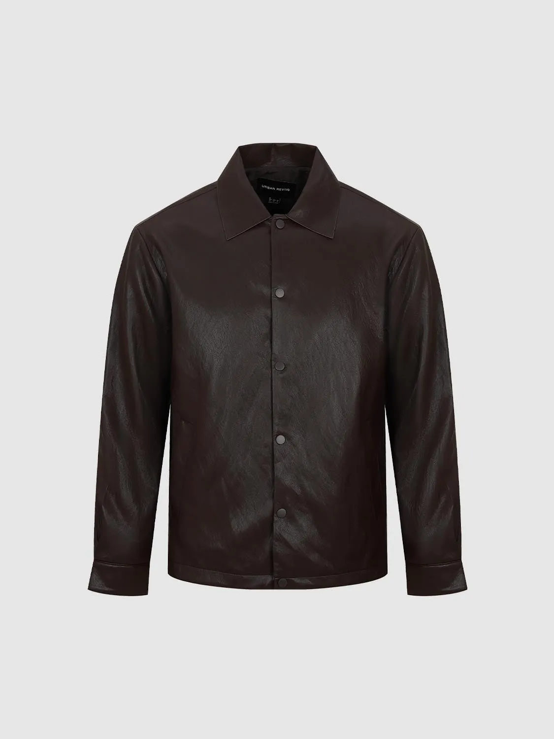 Faux Leather Button Up Jackets sold by Urban Revivo product image thumbnail 4