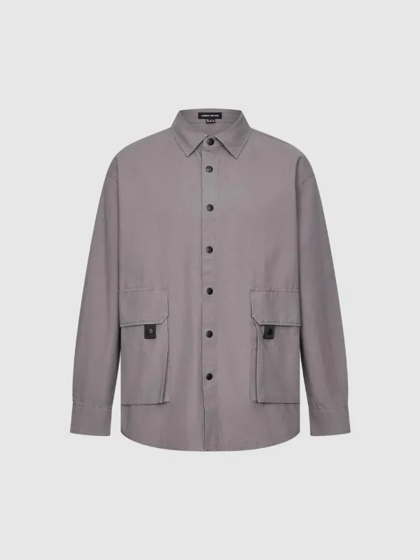 Flap Pocket Loose Shirts sold by Urban Revivo