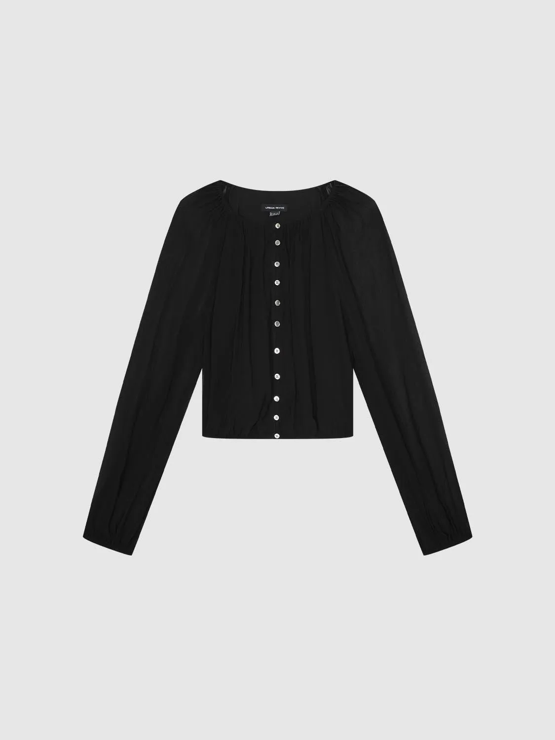 Sheer Sleeve Button Detail Shirts sold by Urban Revivo