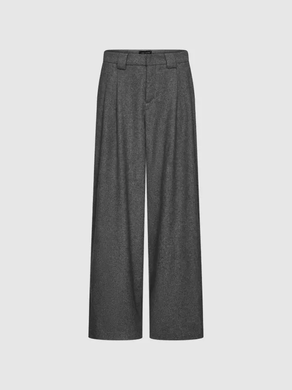 Straight Pleated Wool Blend Pants sold by Urban Revivo