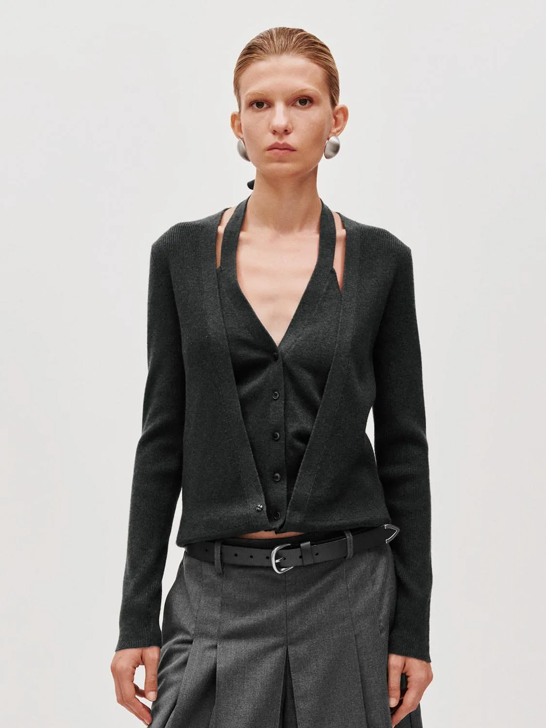 2 In 1 Knitted Cardigans sold by Urban Revivo