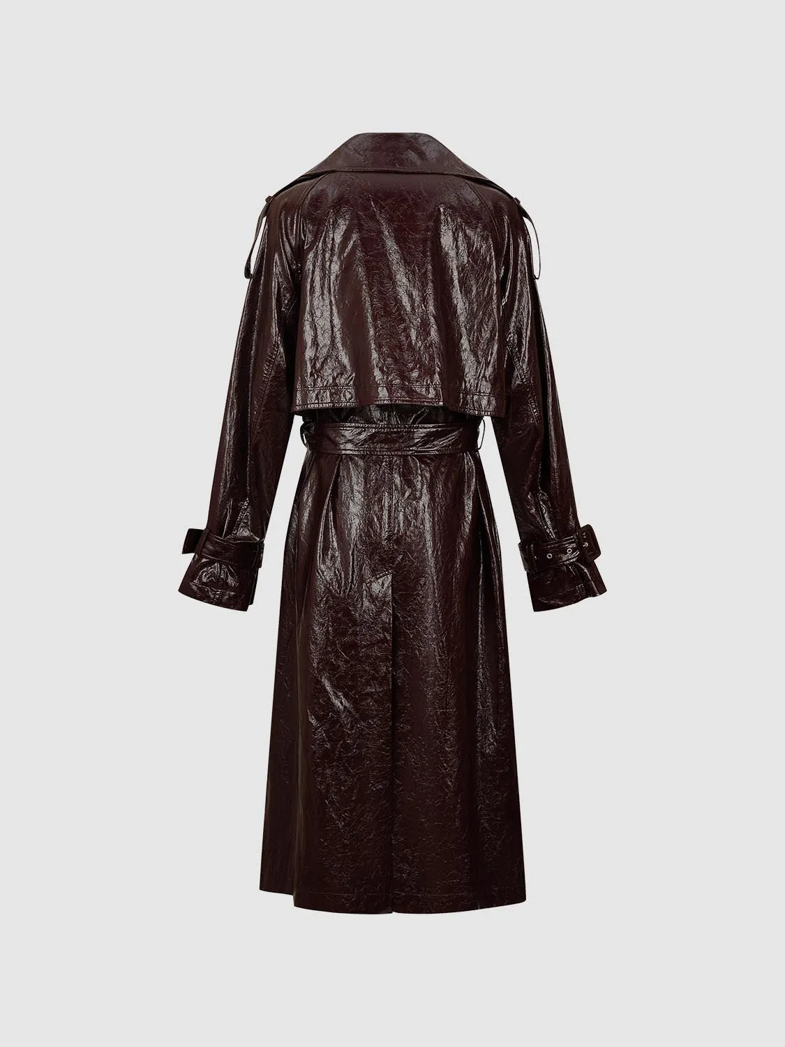 Faux Leather Oversize Trench Coats sold by Urban Revivo product image thumbnail 2